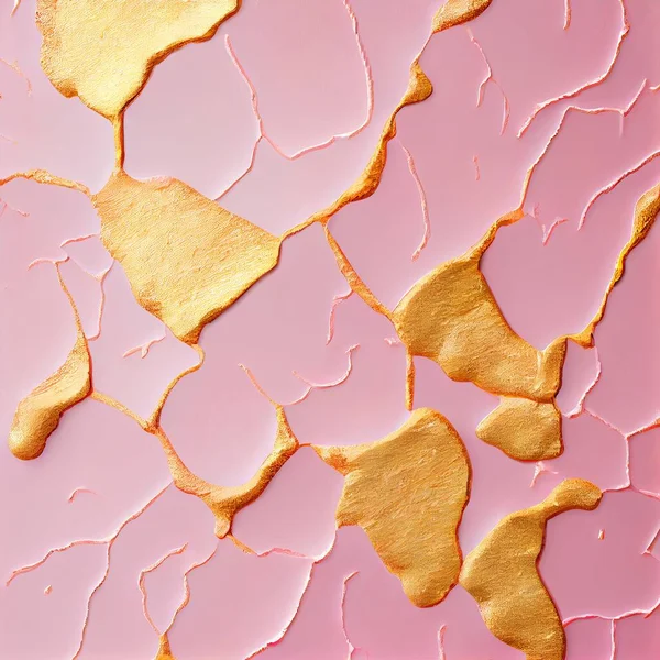 Pink and gold venetian plaster decoration surface abstract background. Decorative interior wall closeup, detailed concrete texture. Vintage material Pink and gold venetian plaster abstract pattern.