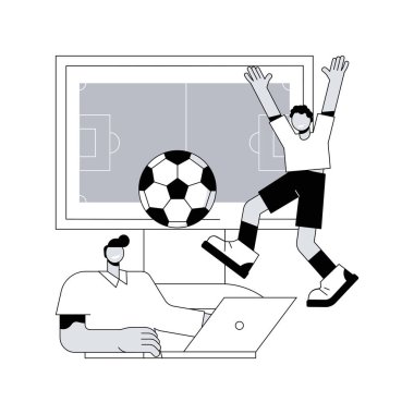 Spor oyunları soyut konsept vektör çizimi. Dijital spor, e-spor ligi, çevrimiçi futbol turnuvası, e-oyun şampiyonluğu, spor mobil uygulaması, internet tarayıcı oyunu soyut metaforu.