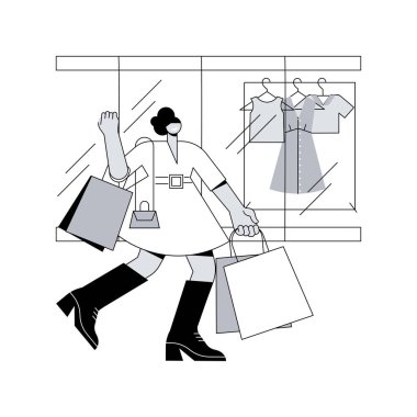 Anchor soyut konsept vektör illüstrasyonunu depoluyor. Büyük perakende mağazası, büyük mağaza, alışveriş merkezi pazarlama, mal, müşterileri merkeze çekmek, büyük perakendeciler soyut metafor.