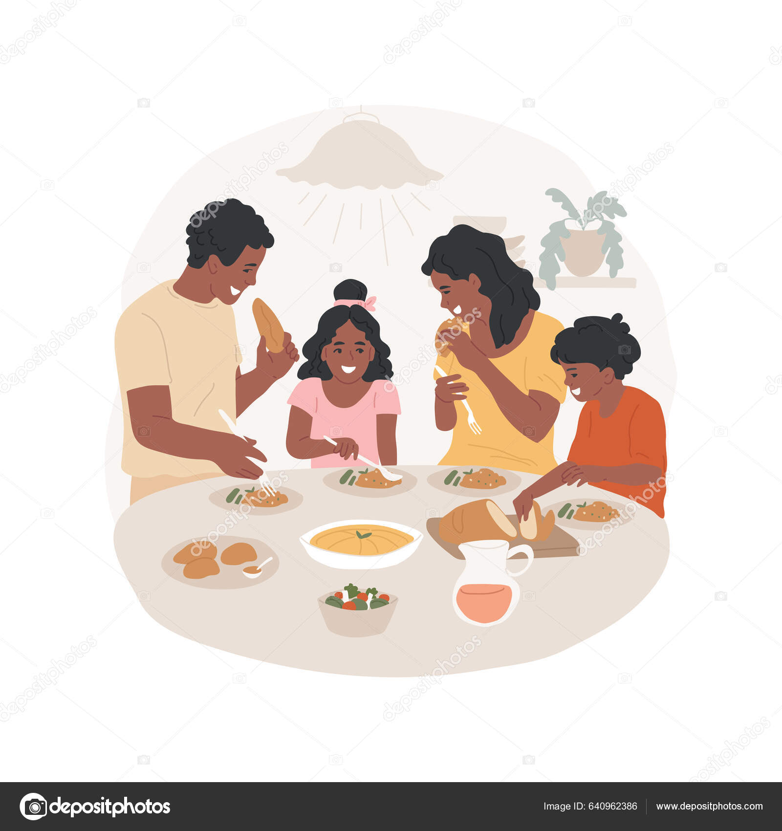 Dinner Isolated Cartoon Vector Illustration Family Members Having Dinner  Together Stock Vector by ©Vector-Juice 640962386, image size:1600x1700