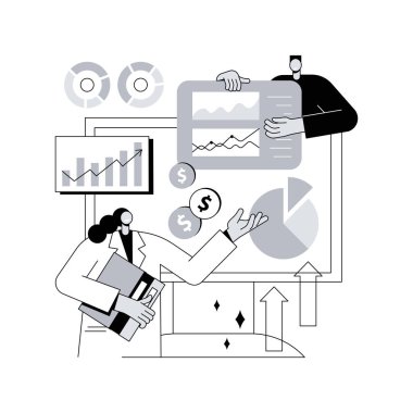 Enterprise IT yönetimi soyut konsept vektör çizimi. IT yazılım çözümleri, şirket mimarisi, entegre ve otomatik bilişim süreçleri, iş ve müşteri değeri soyut metaforu.