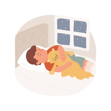 Baby soother toy isolated cartoon vector illustration. Infant sleeping with plush soother, kid bedtime, newborn with warm toy, happy childhood, baby nighttime, healthy sleep vector cartoon.