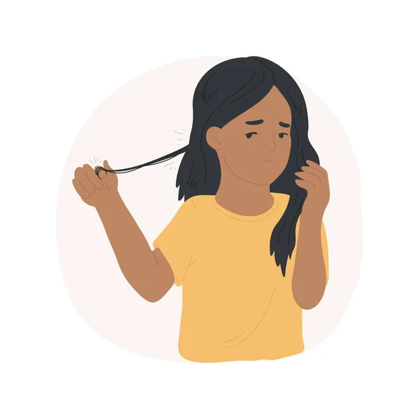 Hair Twirling Pulling Isolated Cartoon Vector Illustration Little Girl Pulling — Archivo Imágenes Vectoriales