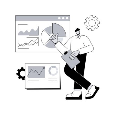 İş bilgi sistemi soyut konsept vektör çizimi. IT altyapısı, iş kurumu, işlem işleme ve otomasyon, eCommerce geliştirme, veri soyut metaforu.