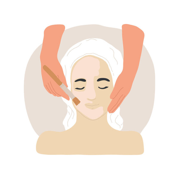 Salon skin treatment isolated cartoon vector illustration. Teenager making cosmetic procedures, going to dermatologist at salon, skin care, natural beauty, face treatment vector cartoon.