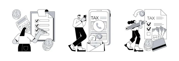 Tax Return Deadline 추상적 일러스트 종이나 보고서 추상적 — 스톡 벡터