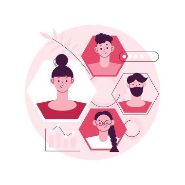 İnsan kaynakları soyut konsept vektör çizimi. İK ekip çalışması, insan kaynakları ajansı, kelle avcısı hizmeti, yetenek edinme, iş listeleme web sitesi, özgeçmiş, personel soyut metaforu.