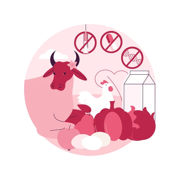 Livre Antibióticos Hormônios Alimentos Transgênicos Conceito Abstrato Ilustração Vetorial Produtos —  Vetores de Stock
