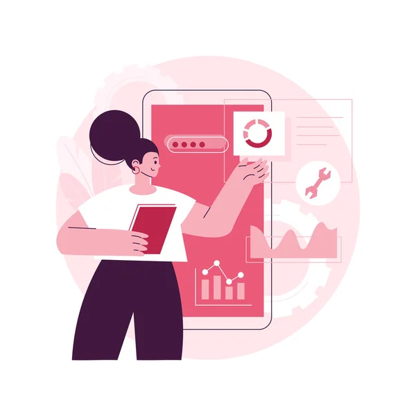 Иллюстрация Вектора Мобильной Seo Мобильная Оптимизация Seo Сервис Поисковый Маркетинг — стоковый вектор