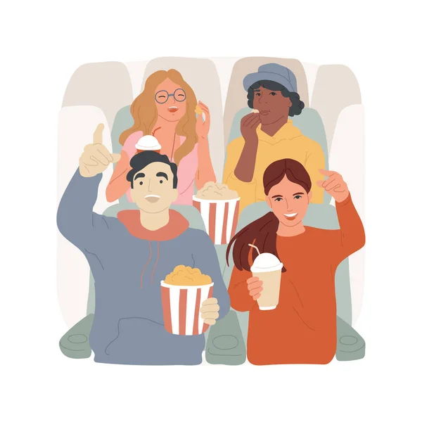 Cinema Isolado Desenho Animado Ilustração Vetorial Sair Com Amigos Cinema —  Vetores de Stock
