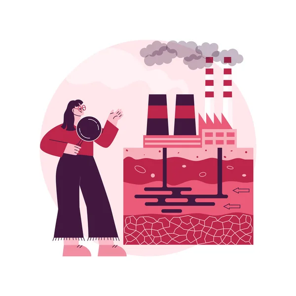 Ilustracja Abstrakcyjnego Wektora Koncepcji Zanieczyszczenia Wód Podziemnych Zanieczyszczenie Wód Podziemnych — Wektor stockowy