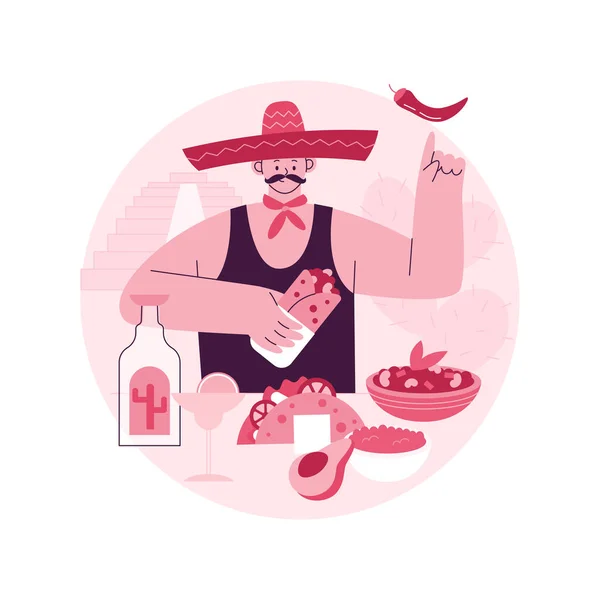 Мексиканская Еда Абстрактная Концепция Векторной Иллюстрации Латиноамериканская Кухня Мексиканский Ресторан — стоковый вектор