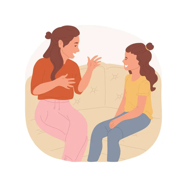 Personal Talk Mom Isolated Cartoon Vector Illustration Teen Talking Parent — Stock Vector