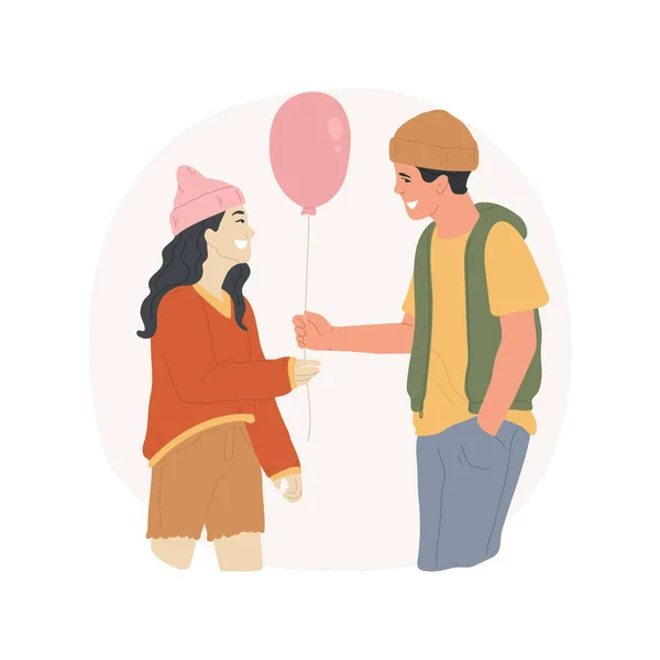 Představuje Izolované Kreslené Vektorové Ilustrace Happy Couple Together Boy Giving — Stockový vektor