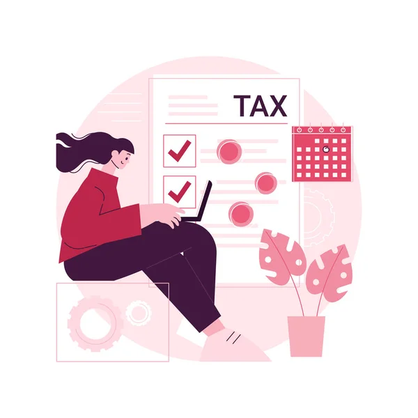 Filing Taxes Yourself Abstract Concept Vector Illustration Budget Calculation Personal — Stock Vector