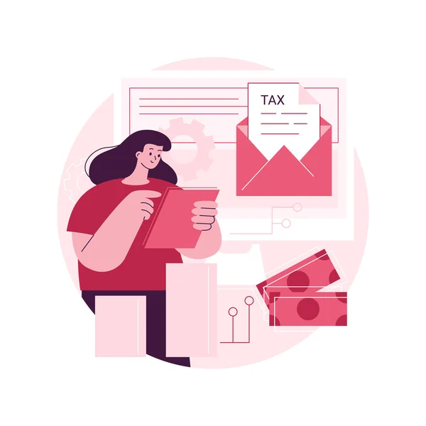 Desktop Φορολογική Αρχειοθέτηση Λογισμικού Αφηρημένη Έννοια Διανυσματική Απεικόνιση Φορολογικό Πρόγραμμα — Διανυσματικό Αρχείο
