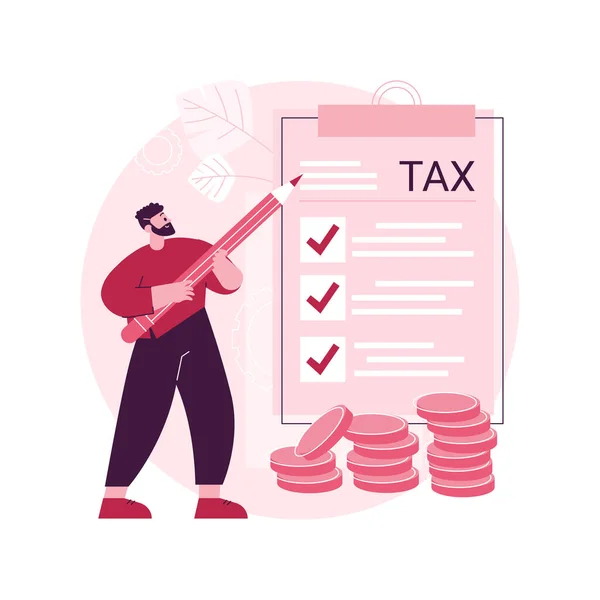 Documento Presentación Impuestos Abstracto Concepto Vector Ilustración Termine Formulario Impuestos — Vector de stock