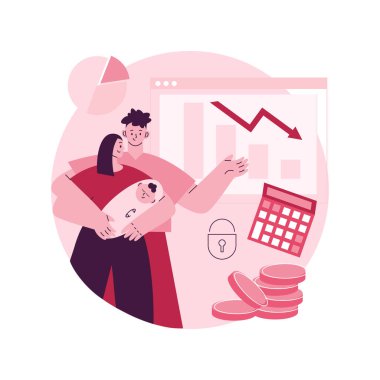 Kriz karşıtı aile bütçesi soyut konsept vektör çizimi. Kriz yönetimi, mali sağlık, aile ekonomik kararları, düşük gelir, ev bütçesi tasarruf tedbirleri soyut metafor.