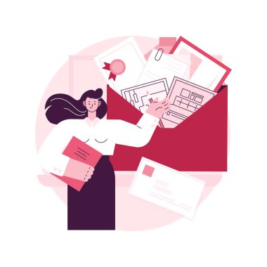Portföy soyut konsept vektör çizimi. Proje portföyü, hizmet kataloğu, ürün sunumu, çalışmamızı, web ögemizi, profesyonel web sitemizi, menü çubuğu soyut metaforumuzu öğrenin.