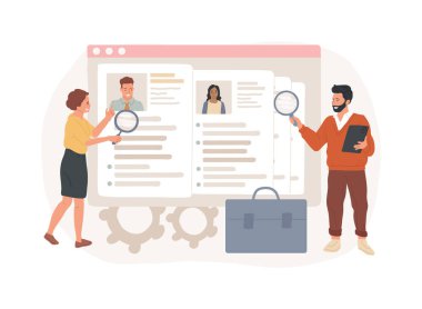 Çalışanlar konsept vektör illüstrasyonunu izole etmek istiyor. Boş iş pozisyonu, arama çalışanları, açık pozisyonlar, takımımıza katılın, eleman arıyoruz, personel aranıyor, vektör konsepti gerekiyor..