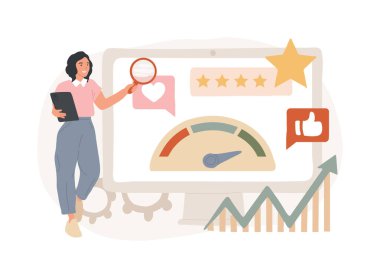 İtibar yönetimi konsept vektör illüstrasyonunu izole etti. Dijital pazarlama hizmeti, web sayfası navigasyon, halkla ilişkiler, iletişim stratejisi, sosyal medya, UI menü çubuğu konsepti.