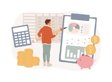 Gelir beyanı konsept vektör çizimi. Kapsamlı iş geliri, şirketin mali durumu, bilanço tablosu, şirket muhasebe servisi, finansal belge vektör kavramı.