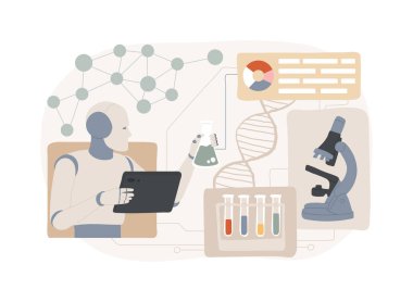 AI-Streamlined Lab Processes abstract concept vector illustration. Research and Development. Optimize lab processes and resource allocation, AI-driven workflow automation. abstract metaphor. clipart