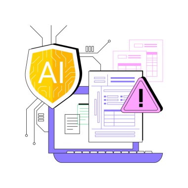 Geliştirilmiş Risk Değerlendirmesi soyut konsept vektör çizimi. Sigortacılık. Yapay zekayı kullanarak poliçe sahiplerinin risklerini doğru bir şekilde değerlendirmek, adil primler. AI Teknoloji. soyut metafor.