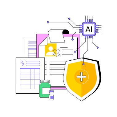 AI-Analyzed Public Health abstract concept vector illustration. Government and Public Services. Monitor public health trends, data-driven decisions in health services. abstract metaphor. clipart