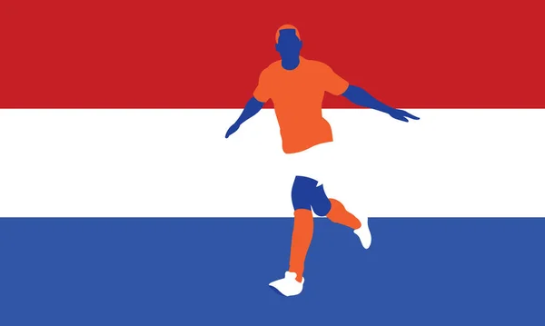 Football Footballeur Action Fond Isolé Illustration Vectorielle Plate — Image vectorielle