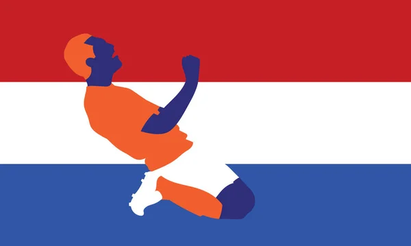 Football Footballeur Action Fond Isolé Illustration Vectorielle Plate — Image vectorielle