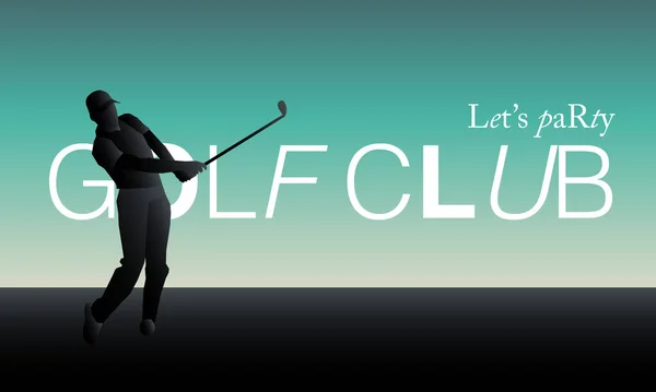 ゴルフクラブの大会ポスター ゴルフ競技やチャンピオンシップイベントのためのテンプレート 暗い背景 ゴルフクラブをパーティーしよう — ストック写真