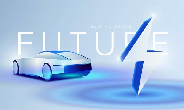 Electric car charging station. Electromobile. Abstract electric vehicle future concept