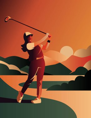 Golf sahası golf sahası sahası. Yeşil çimlerin üzerinde golf oynayan insanların yaşam tarzı..