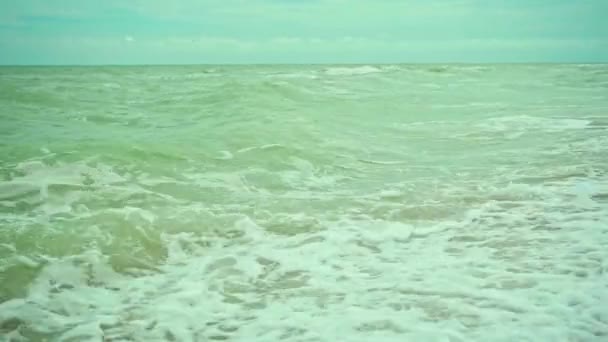 Ukrayna Daki Azov Denizi Nin Güzel Kumlu Kumlu Sahilinde Güneşli — Stok video
