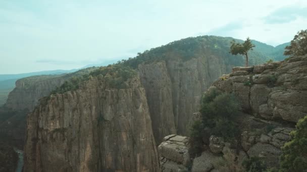 Vista Panoramica Bellissimo Profondo Enorme Incredibile Canyon Tazi Turchia Filmati — Video Stock