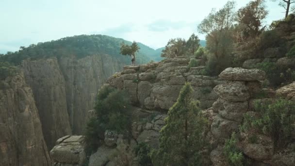 Panorámás Kilátás Nyílik Gyönyörű Mély Hatalmas Csodálatos Tazi Kanyon Törökországban — Stock videók