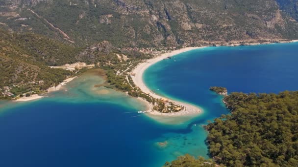 Oludeniz Een Vakantiedorp Aan Zuidwestkust Van Turkije Bekend Blauwe Lagune — Stockvideo