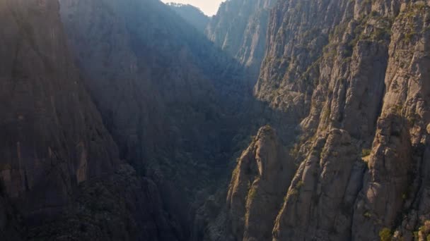 Flygfoto Över Vackra Djupa Och Enorma Fantastiska Tazi Canyon Turkiet — Stockvideo