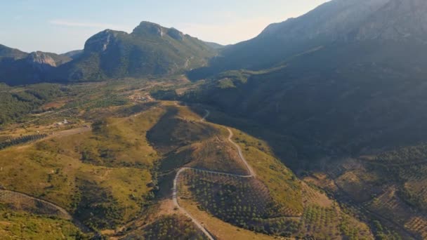 Aerial Drone Footage Beautiful Scenic Landscape Marmaris Peninsula Mountains Hills — Stock Video