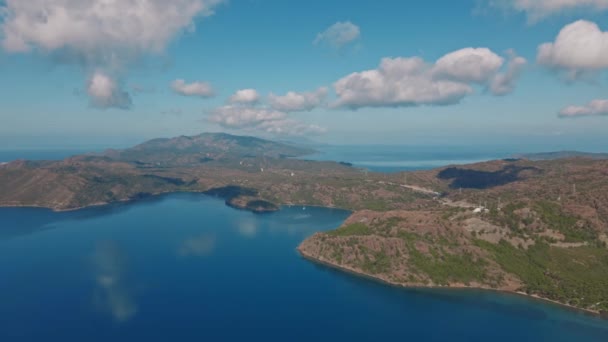 Riprese Aeree Drone Bellissimo Paesaggio Panoramico Della Penisola Marmaris Montagne — Video Stock
