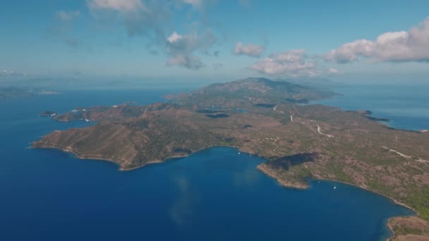 Imágenes Aéreas Aviones Tripulados Del Hermoso Paisaje Escénico Península Marmaris — Vídeos de Stock