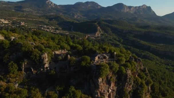 Letecké Záběry Krásné Přírodní Krajiny Kaňonem Skalnatou Horou Turecku Oblast — Stock video
