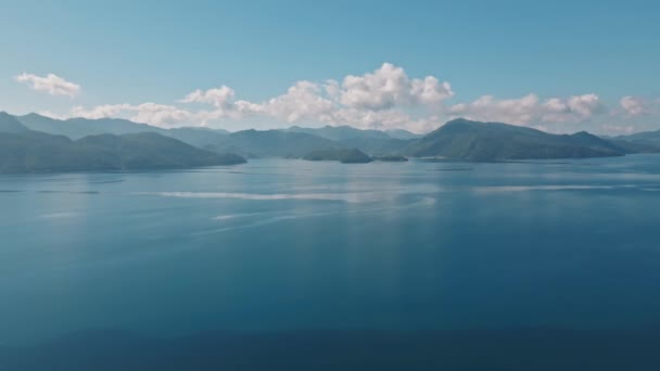 Góry Widok Morze Lub Brzeg Jeziora Doków Molo Wysoki Punkt — Wideo stockowe