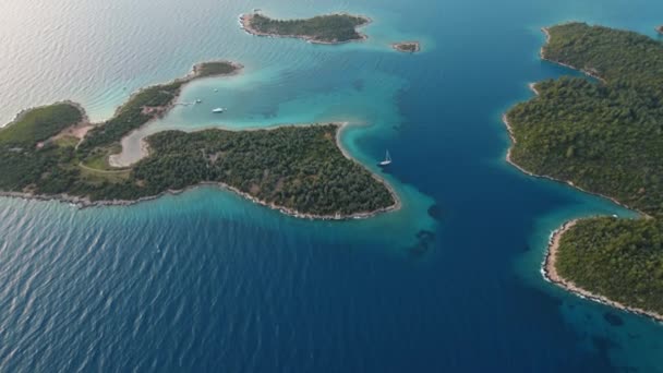 Widok Lotu Ptaka Piękny Morski Krajobraz Wybrzeża Morza Śródziemnego Marmaris — Wideo stockowe