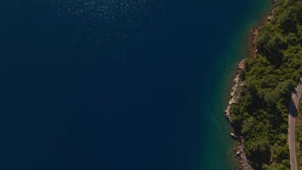 Widok Lotu Ptaka Piękny Morski Krajobraz Wybrzeża Morza Śródziemnego Marmaris — Wideo stockowe