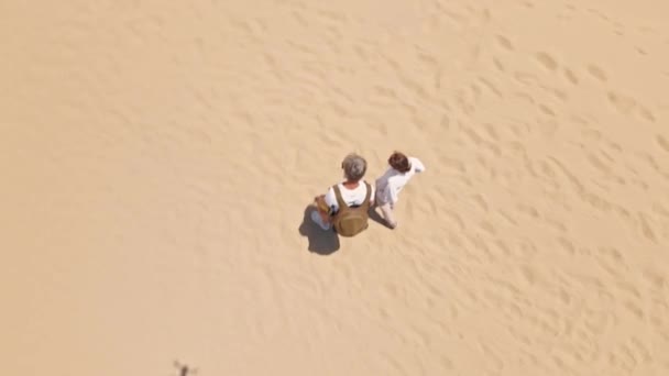 Uçuşları Hava Görüntüleri Mutlu Gezginler Akdeniz Kıyısındaki Güzel Patara Sahili — Stok video