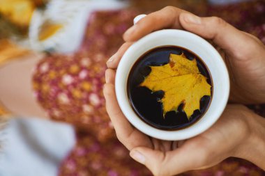 Kadınların ellerini sıcak içeceklerle kaplayıp, kahve içinde yüzen küçük akçaağaç yaprağını...