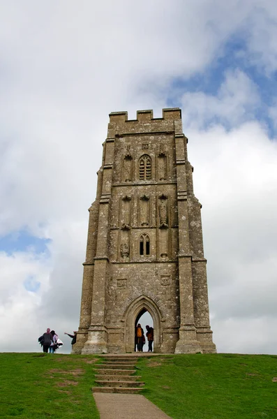 Primer Plano Torre San Miguel Glastonbury Tor — Foto de Stock