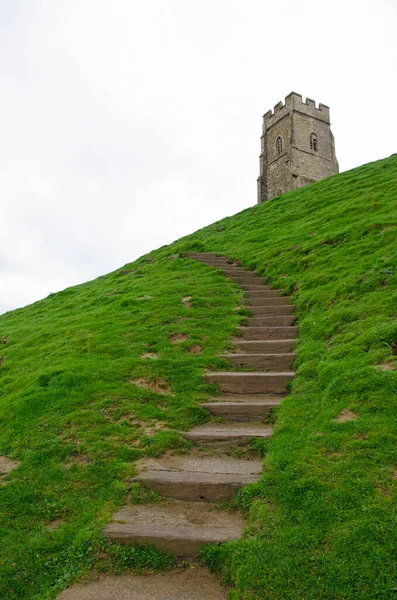 Сходи Ведуть Вежі Святого Михайла Гластонбері Тор — стокове фото